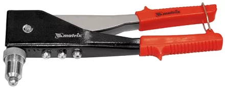 Заклепочник, 250 мм, переставной 0-90 градусов, заклепки 2,4-3,2-4,0-4,8 мм MATRIX 40527 купить в Нефтеюганске