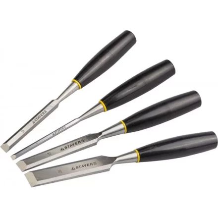 Набор: Стамески плоские с пластмассовой ручкой, 6/12/18/25, 4шт, STAYER 1820-H4 купить в Нефтеюганске