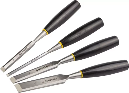 Набор: Стамески плоские с пластмассовой ручкой, 6/12/18/25, 4шт, STAYER 1820-H4 купить в Нефтеюганске