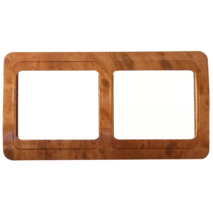 Панель СВЕТОЗАР &quot;ГАММА&quot; накладная, горизонтальная, цвет орех, 2 гнезда SV-54146-N купить в Нефтеюганске