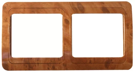 Панель СВЕТОЗАР &quot;ГАММА&quot; накладная, горизонтальная, цвет орех, 2 гнезда SV-54146-N купить в Нефтеюганске