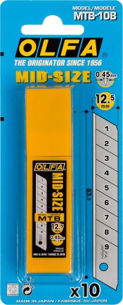 Лезвия OLFA сегментированные для OL-MT-1, 9 сегментов, 12,5мм OL-MTB-10B купить в Нефтеюганске