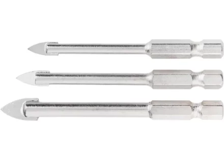 Набор сверл по керамической плитке 5 - 6 - 8мм шестигранный хвостовик MATRIX 72825 купить в Нефтеюганске