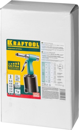 Заклепочник пневматический KRAFTOOL INDUSTRIE-PNEUMO для заклёпок из алюминия, стали, нерж. стали, d=2,4 / 3,2 / 4,0 / 4,8 / 6,4 мм 31185_z01 купить в Нефтеюганске