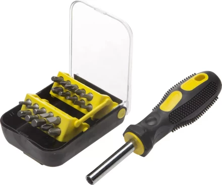 Набор STAYER Отвертка-битхолдер &quot;STANDARD&quot; с магнитом, 2-комп. рукоятка, биты Сr-V, в боксе, 21 предмет 25078-H21 купить в Нефтеюганске