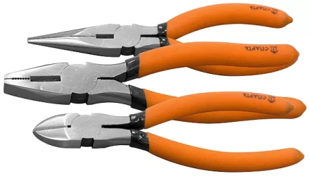 Набор губцевого инструмента из 3-х предметов №1 (плоскогубцы длинногубцы бокорезы) SPARTA 13544 купить в Нефтеюганске