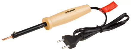 Электропаяльник ЗУБР &quot;МАСТЕР&quot; с деревянной рукояткой и долговечным жалом, форма клин, 40Вт 55405-40_z01 купить в Нефтеюганске