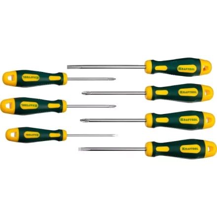 Набор X-Drive, KRAFTOOL 250081-H7: Отвертки профессиональные, SL: 3x80, 5x100, 6x125; PH: 1x80, 2x100; PZ: 1x80, 2x100 250081-H7 купить в Нефтеюганске