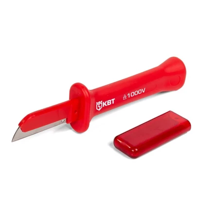 Нож монтерский диэлектрический КВТ НМИ-15 с частично изолированным прямым лезвием (86567) купить в Нефтеюганске