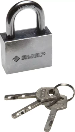 Замок ЗУБР &quot;МАСТЕР&quot; навесной, стальной корпус, закаленная дужка, 50мм 3710-50_z01 купить в Нефтеюганске