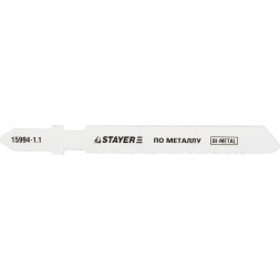 Полотна STAYER &quot;PROFI&quot;, T118GF, для эл/лобзика, Bi-Metall, по металлу (0,5-1,5мм), EU-хвост., шаг 1,1мм, 50мм, 2шт 15994-1.1_z01