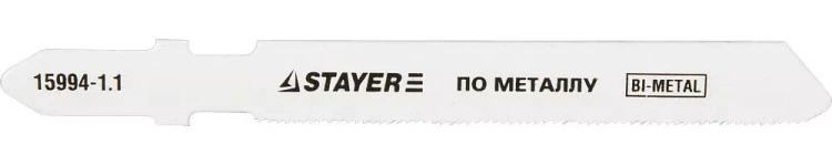 Полотна STAYER "PROFI", T118GF, для эл/лобзика, Bi-Metall, по металлу (0,5-1,5мм), EU-хвост., шаг 1,1мм, 50мм, 2шт 15994-1.1_z01 купить в Нефтеюганске