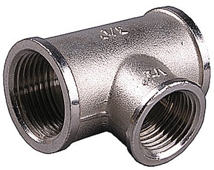 Тройник GENERAL FITTINGS переходной, никелированная латунь, г/г/г, 1&quot;-1/2&quot;-1&quot; 51060-1-1/2-1 купить в Нефтеюганске