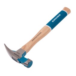 Молоток-гвоздодер GROSS 10413, 380 г, угол 75, магнит, обрезиненная рукоятка American Hickory