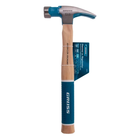 Молоток-гвоздодер GROSS 10413, 380 г, угол 75, магнит, обрезиненная рукоятка American Hickory купить в Нефтеюганске