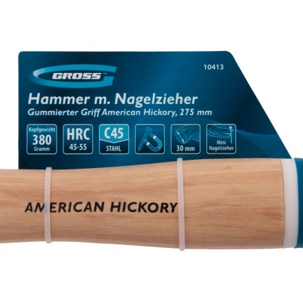 Молоток-гвоздодер GROSS 10413, 380 г, угол 75, магнит, обрезиненная рукоятка American Hickory купить в Нефтеюганске