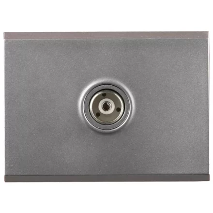 Розетка СВЕТОЗАР &quot;ЭФФЕКТ&quot; телевизионная, без вставки и рамки, цвет светло-серый металлик SV-54415-SM купить в Нефтеюганске