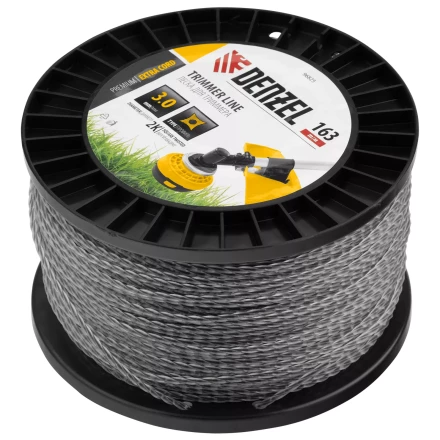 Леска для триммера двухкомпонентная витой квадрат Denzel, 3,0мм х 163м, на DIN катушке EXTRA CORD 96825 купить в Нефтеюганске