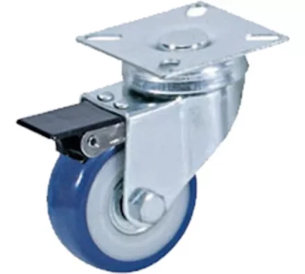 Колесо аппаратное поворотное SCvb 25 50 мм с тормозом (синяя резина) 1027149 купить в Нефтеюганске
