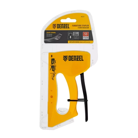 Степлер пластиковый, скобы в комплекте, тип 53, 6-10 мм Denzel 40221 купить в Нефтеюганске