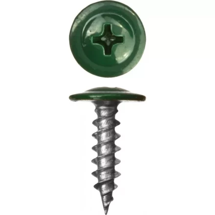 Саморезы ЗУБР с прессшайбой по листовому металлу до 0,9 мм, окрашенные в RAL-6005, PH2, 4,2х16 мм, 500шт 300191-42-016-6005 купить в Нефтеюганске