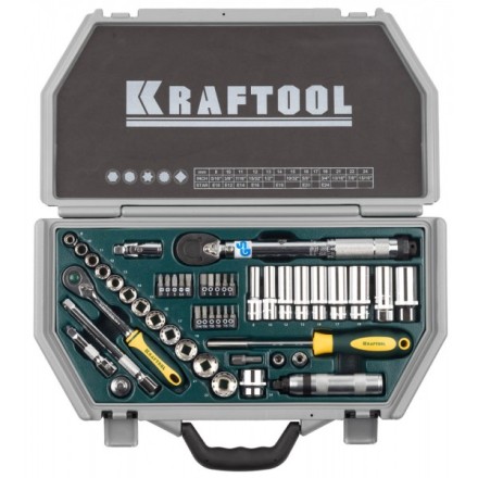 Набор торцовых головок KRAFTOOL &quot;INDUSTRIE QUALITAT&quot; (3/8&quot;) универсальный, Cr-V, пластиковый кейс, 49 предметов 27975-H49 купить в Нефтеюганске