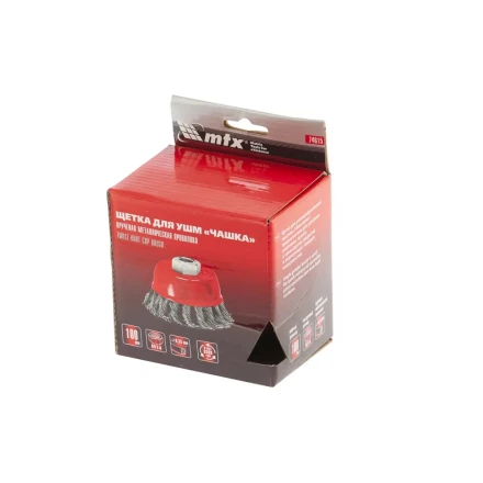 Щетка для УШМ, 100 мм, М14, &quot;чашка&quot;, крученая проволока 0,35 мм  MTX 74615 купить в Нефтеюганске