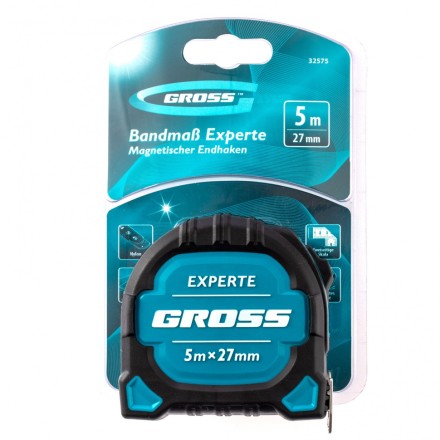 Рулетка нейлон Experte 5м x 27мм двухкомпон. корпус магнит двухстор. разметка Gross 32575 купить в Нефтеюганске