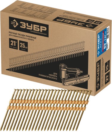 ЗУБР SN21 63 х 2.87 мм, реечные гвозди рифленые оцинкованные, 3000 шт (305393-63) купить в Нефтеюганске