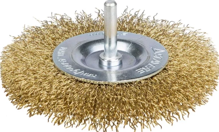 STAYER &quot;PROFESSIONAL&quot;. Щетка дисковая для дрели, витая латунированная стальная проволока 0,3мм, 100мм 35114-100_z01 купить в Нефтеюганске