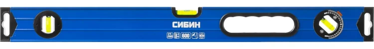 Уровень СИБИН коробчатый усиленный, утолщенный профиль, 2 фрезерованные поверхности, 3 противоударных ампулы (1 поворотная на 360 град), с ручками, 6 34609-060 купить в Нефтеюганске