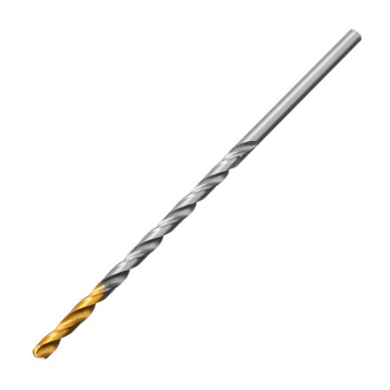 Сверло спиральное по металлу 4 х 119 мм, Р6М5, Golden Tip, удлиненное Denzel 718250 купить в Нефтеюганске