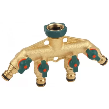 Распределитель RACO &quot;Profi-Plus&quot; четырехканальный, латунный с покрытием TPR, 3/4&quot; 4244-55134D купить в Нефтеюганске