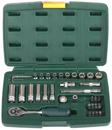 Набор KRAFTOOL "INDUSTRIE QUALITAT" Торцовые головки, 1/2", 1/4", 37 предметов 27881-H37 купить в Нефтеюганске