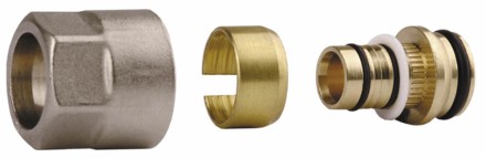 Соединитель GENERAL FITTINGS для металлопластиковых труб, евроконус, никелированная латунь, 1/2&quot; / 16 мм x 2,0 мм 51047-1/2-16 купить в Нефтеюганске
