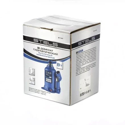 Домкрат гидравлический бутылочный телескопический 8 т подъем 170-430 мм Stels 51147 купить в Нефтеюганске