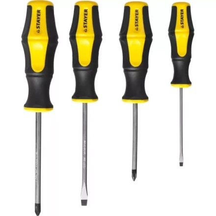 Набор STAYER &quot;MASTER&quot; HERCULES: Отвертки, Cr-V, эргономичная двухкомпонентная рукоятка, 4шт 25055-H4_z02 купить в Нефтеюганске
