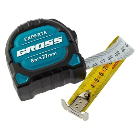 Рулетка нейлон Experte 8м x 27мм двухкомпон. корпус магнит двухстор. Разметка Gross 32576 купить в Нефтеюганске