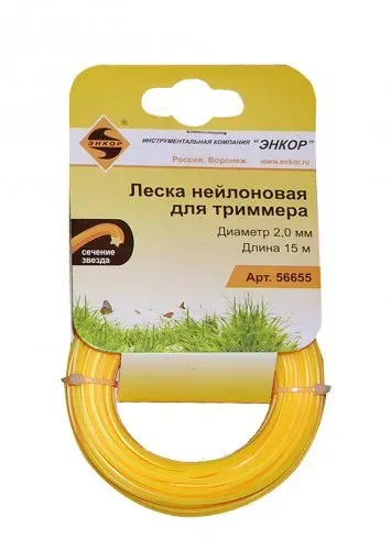 Леска нейл. для трим.,ф2,0ммх15м, звез Энкор 1/12 56655 купить в Нефтеюганске