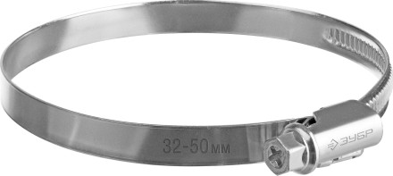 ЗУБР Х-9Н, 32 - 50 мм, накатная лента 9 мм, цинк, 50 шт, червячный хомут (37807-50) купить в Нефтеюганске