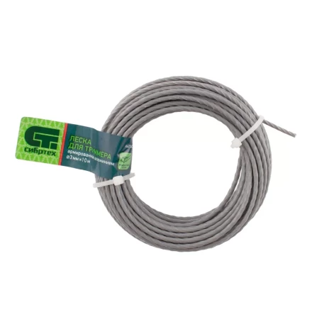 Леска для триммера квадратная витая, армированная алюминием, 3.0 мм х 10 м, Россия Сибртех 962005 купить в Нефтеюганске