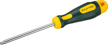 Отвертка KRAFTOOL, Cr-Mo-V сталь, двухкомпонентная противоскользящая рукоятка, TORX Hole, №30x100мм 250077-30-100 купить в Нефтеюганске