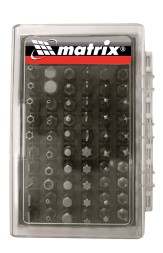 Набор бит с магнитным держателем, CrV,61шт MATRIX 11387