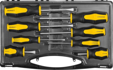 Набор STAYER &quot;MASTER&quot; HERCULES: Отвертки, Cr-V, эргономичная двухкомпонентная рукоятка, 8шт 25055-H8_z02 купить в Нефтеюганске