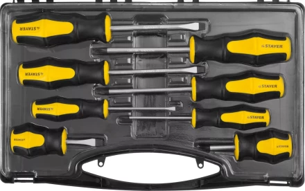 Набор STAYER &quot;MASTER&quot; HERCULES: Отвертки, Cr-V, эргономичная двухкомпонентная рукоятка, 8шт 25055-H8_z02 купить в Нефтеюганске