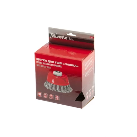 Щетка для УШМ 150 мм М14 &quot;чашка&quot; крученая проволока 0,35 мм MTX 74618 купить в Нефтеюганске
