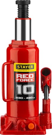 Домкрат гидравлический бутылочный &quot;RED FORCE&quot;, 10т, 230-460 мм, STAYER 43160-10 43160-10_z01 купить в Нефтеюганске