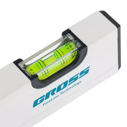 Уровень алюминиевый магнитный 200 мм фрезерованный 2 глазка Gross 33669 купить в Нефтеюганске