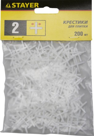 Крестики для кафеля, 2мм, STAYER 3380-2, 200шт 3380-2 купить в Нефтеюганске