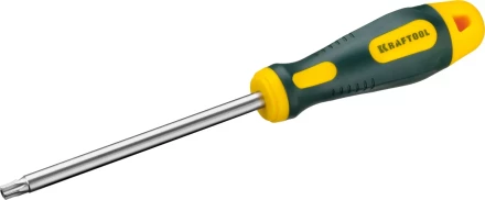 Отвертка KRAFTOOL, Cr-Mo-V сталь, двухкомпонентная противоскользящая рукоятка, TORX Hole, №40x125мм 250077-40-125 купить в Нефтеюганске